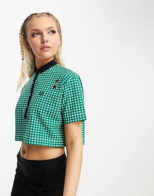 Fred Perry x Amy Winehouse cropped gingham shirt in green