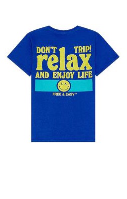 Free & Easy Big Relax Tee in Blue