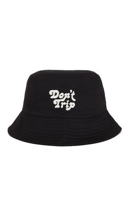 Free & Easy Don't Trip Bucket Hat in Black.