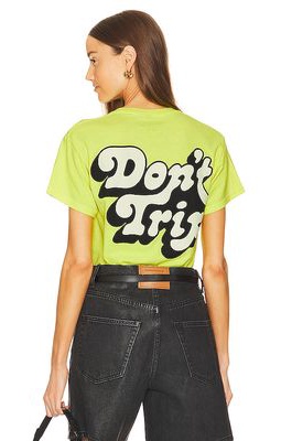Free & Easy Don't Trip Drop Shadow Tee in Yellow