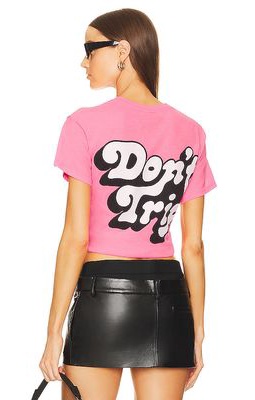 Free & Easy Don't Trip Shadow Tee in Pink