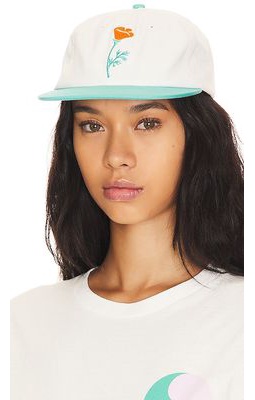 Free & Easy Poppy Short Brim Snapback Hat in White.