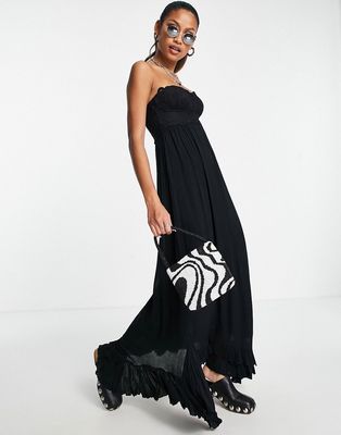 Free People adella corset maxi dress-Black