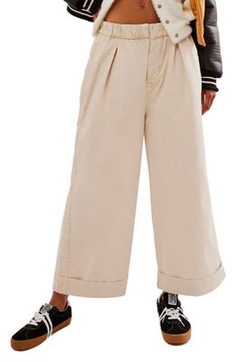 Free People After Love Roll Cuff Wide Leg Pants in Sandshell