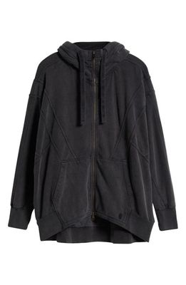 Free People All Your Love Oversize French Terry Patchwork Hoodie in Black