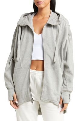 Free People All Your Love Oversize French Terry Patchwork Hoodie in Heather Grey