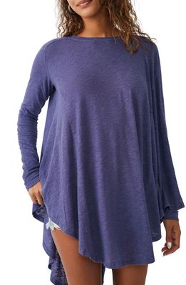Free People Aria Trapeze Top in Blue Depth