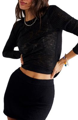 Long Sleeve Layering Top in Black