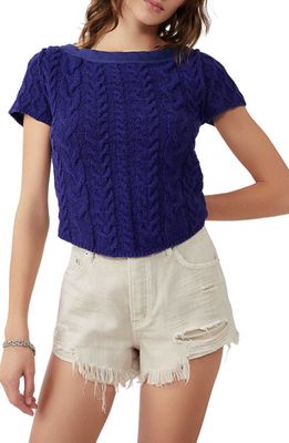 Free People Baby Cable Sweater in Blue Depth