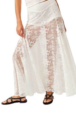 Free People Beat of the Moment Floral Embroidery Maxi Skirt in Ivory