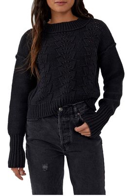 Free People Bell Song Cotton Blend Sweater in Black