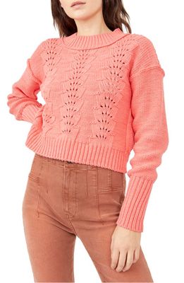 Free People Bell Song Cotton Blend Sweater in Lyra Reef