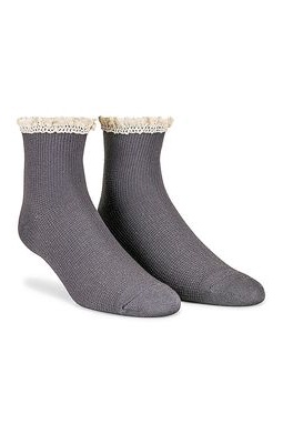 Free People Beloved Waffle Knit Ankle Sock in Grey.