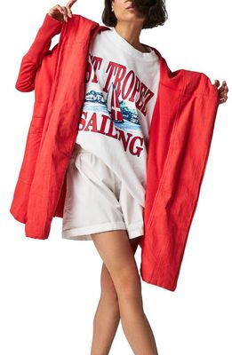 Free People Brentwood Cotton Cardigan in Fiery Red
