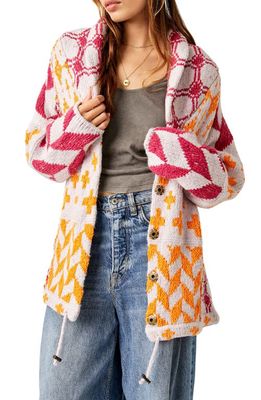 Free People Bright & Optimistic Cardigan in Apricot Rose Combo