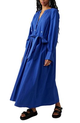 Free People Charlie Long Sleeve Shirtdress in Blue
