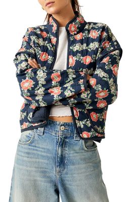 Free People Chloe Floral Print Jacket in Dusk Combo
