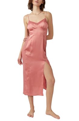 Free People City Cool Satin Slipdress in Canyon Clay at Nordstrom, Size Medium