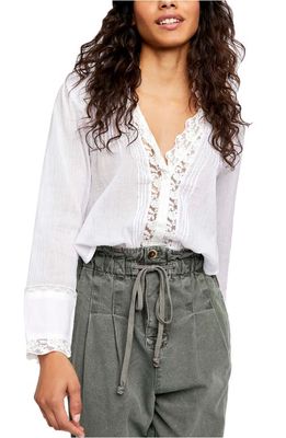 Free People Clemence Button-Up Blouse in Ivory
