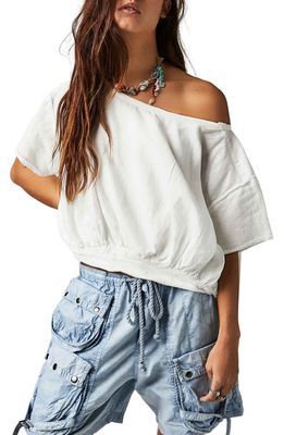 Free People Cloud 9 Crop Bubble Top in Optic White