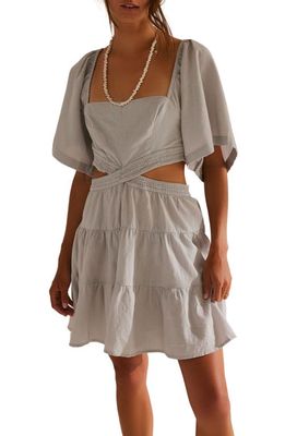 Free People Cross of Sunlight Minidress in Pebbles