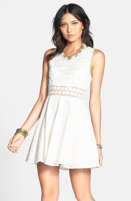 Free People 'Daisy' Lace Fit & Flare Dress in Ivory