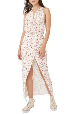 Free People Daria Floral Print Halter Maxi Dress in Ivory Combo