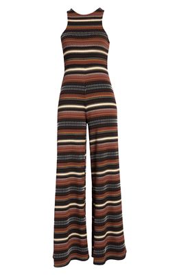 Free People Dixie Mix Stripe Knit Jumpsuit in Dark Combo