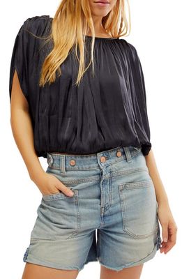 Free People Double Take Pullover Top in Black