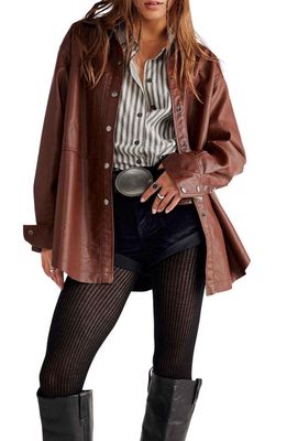 Free People Easy Rider Faux Leather Jacket in Desert Topaz