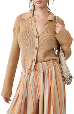Free People Ella Button-Up Sweater in Iced Coffee