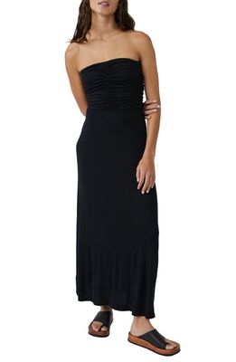 Free People Embrace Strapless Convertible Maxi Dress in Black