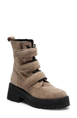 Free People Emmet Strap Lace-Up Boot in Latte Suede