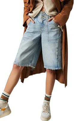 Free People Extreme Measures Barrel Denim Shorts in Break The Rules