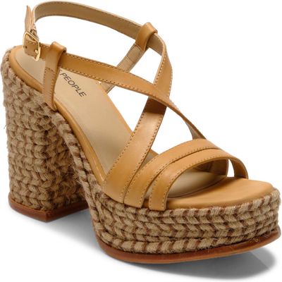 Free People Fahn Platform Sandal in Natural at Nordstrom, Size 8