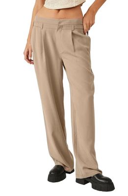 Free People Falling Out Straight Leg Trousers in Alfalfa