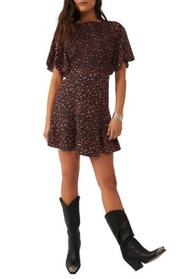 Free People Florence Tie Back Minidress in Evening Combo