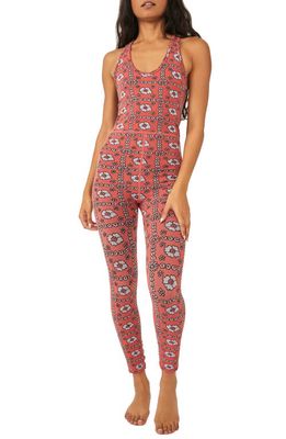 Free People FP Movement Free Throw Floral Jacquard Jumpsuit