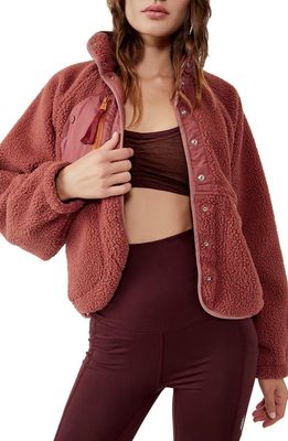 Free People FP Movement Hit the Slopes Fleece Jacket in Henna