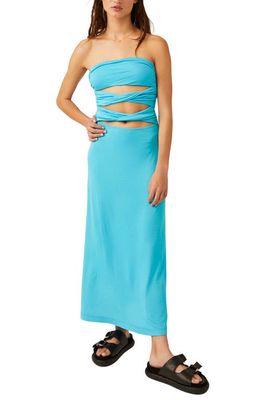 Free People free-est Embrace Strapless Convertible Maxi Dress in Scuba Blue