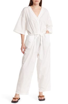 Free People free-est Feels So Right Cotton Jumpsuit in Ivory