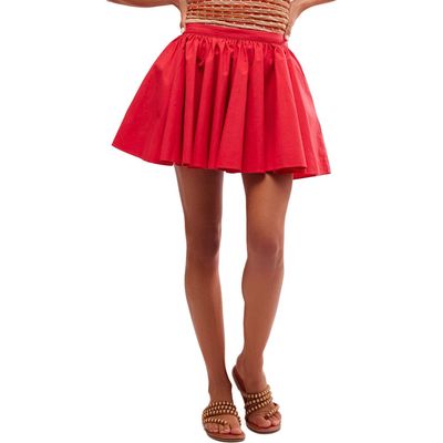 Free People Gaia Cotton Poplin Miniskirt in Bella Rosa at Nordstrom, Size X-Small