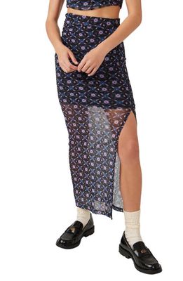 Free People Galaxy Floral Crop Top & Skirt Set in Night Sky Combo