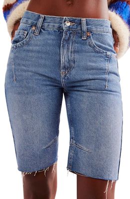 Free People Ghost Town Bermuda Denim Shorts in Bodie Blue