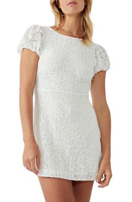 Free People Hailee Puff Sleeve Lace Dress in Ivory