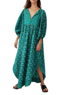 Free People Hazy Maisy Floral Maxi Dress in Forest Combo