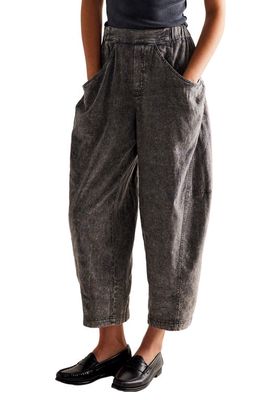 Free People High Road Pull-On Linen Blend Barrel Pants in Dried Basil