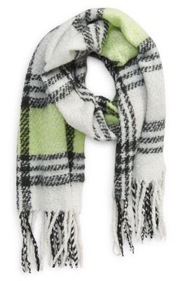 Free People Homecoming Plaid Blanket Scarf in Black And White