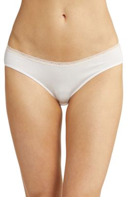 Free People Intimately FP Lace Trim Briefs in White Alyssum Combo