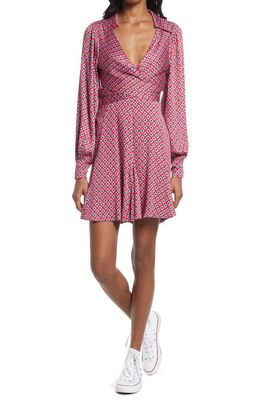 Free People It Takes Two Long Sleeve Minidress in Pop Combo